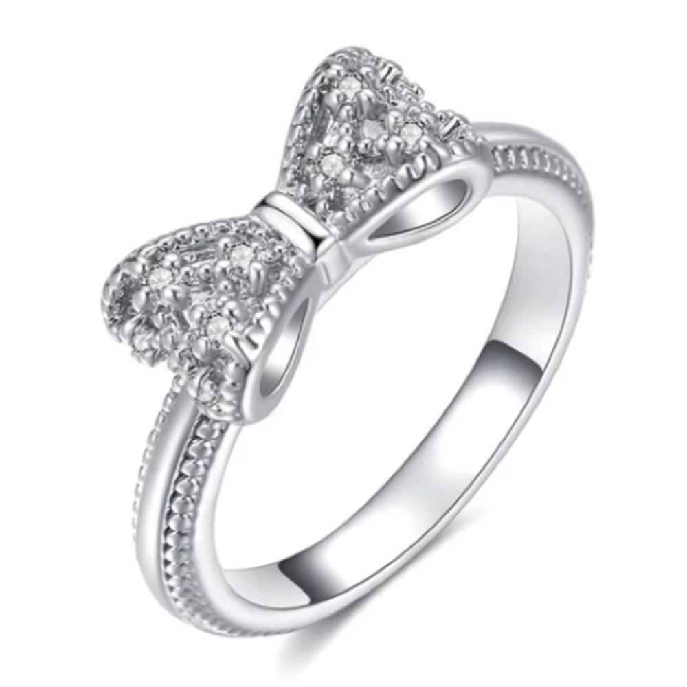Platinum Pave Bow Ring